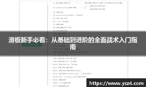 滑板新手必看：从基础到进阶的全面战术入门指南